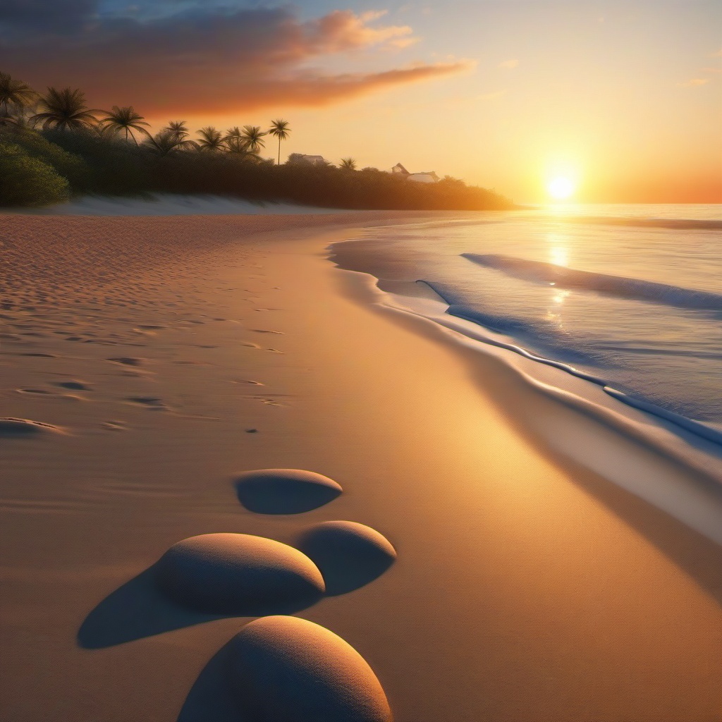 Beachside sunrise meditation close shot perspective view, photo realistic background, hyper detail, high resolution