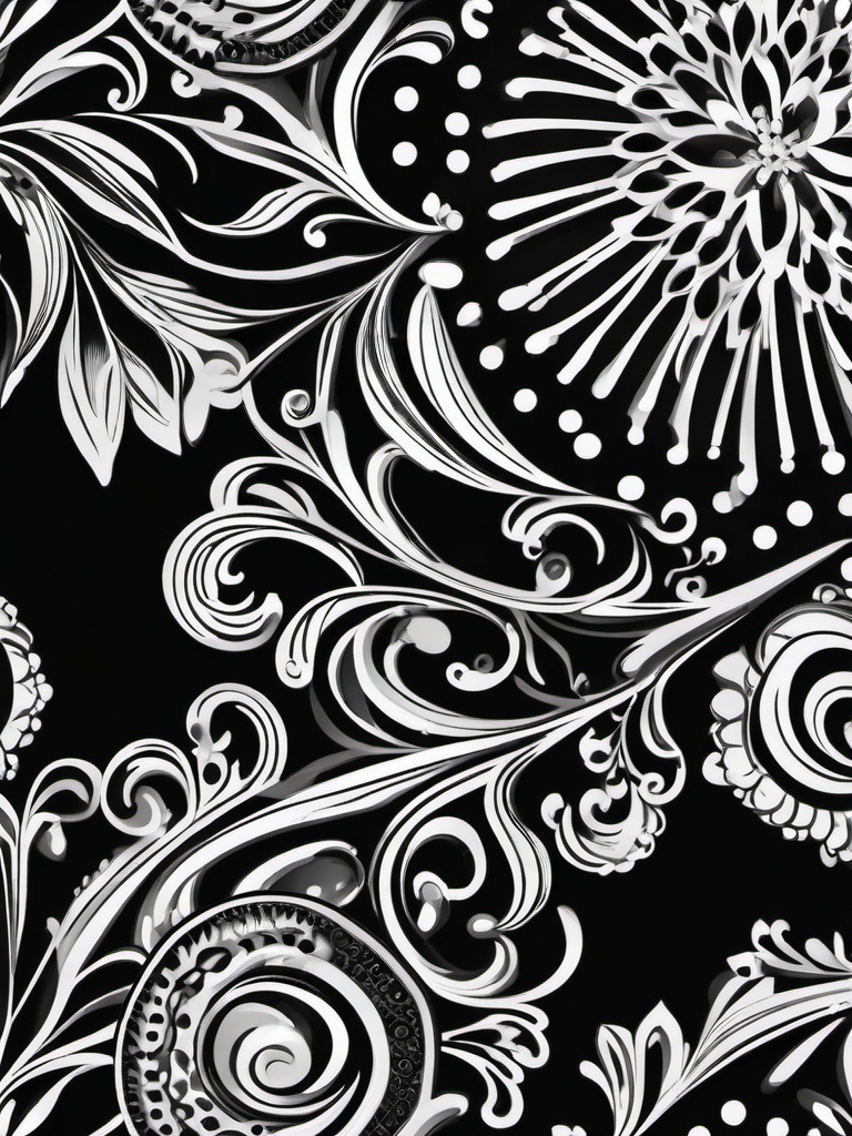 Black and White Background - Captivating Monochrome Masterpiece with Vintage Flair  intricate patterns, splash art, wallpaper art