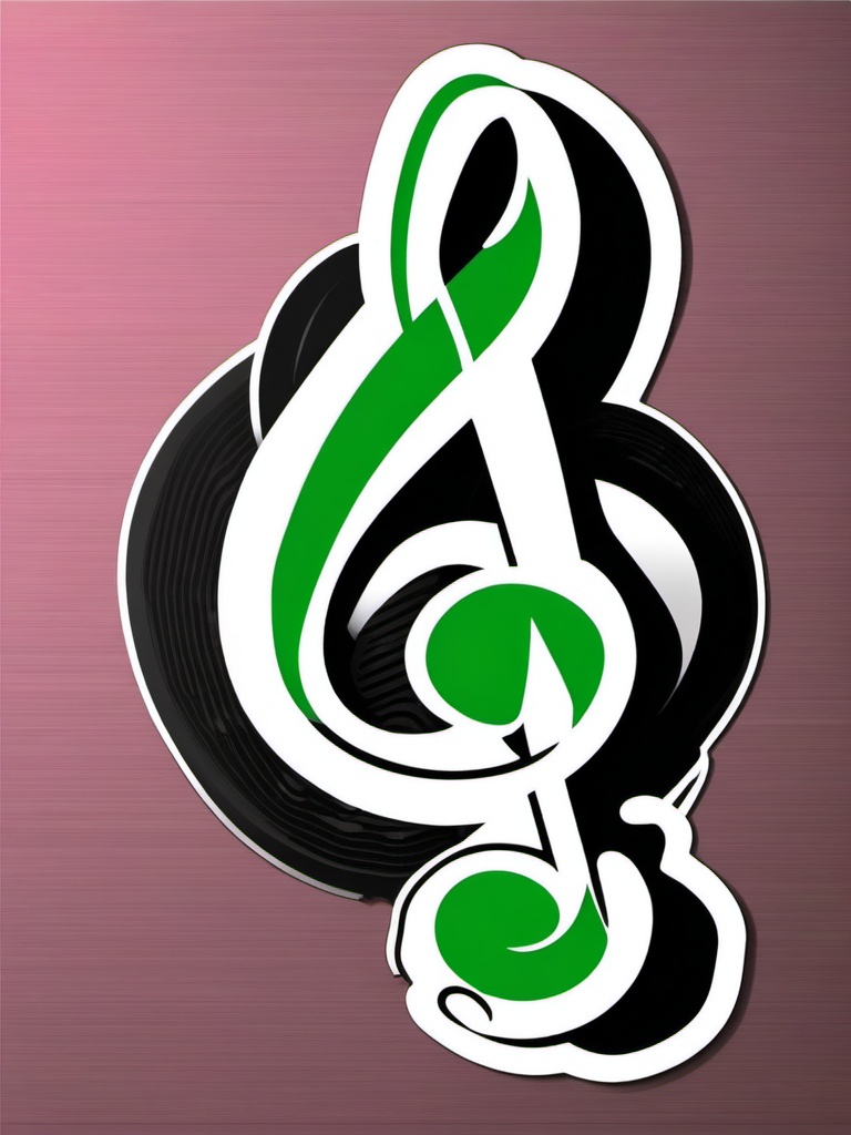 Music Note Sticker - Musical note symbol, ,vector color sticker art,minimal