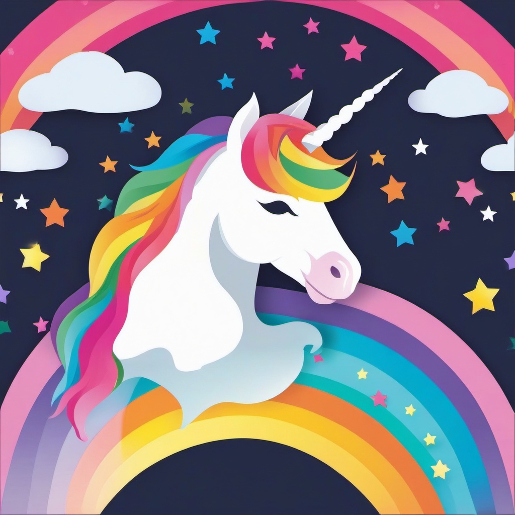 Rainbow Unicorn Clipart Free - Enjoy the beauty of rainbows and unicorns with this free collection of clipart images.  vector art, clipart, minimal