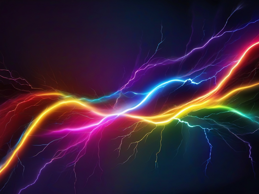 Rainbow Lightning Background  