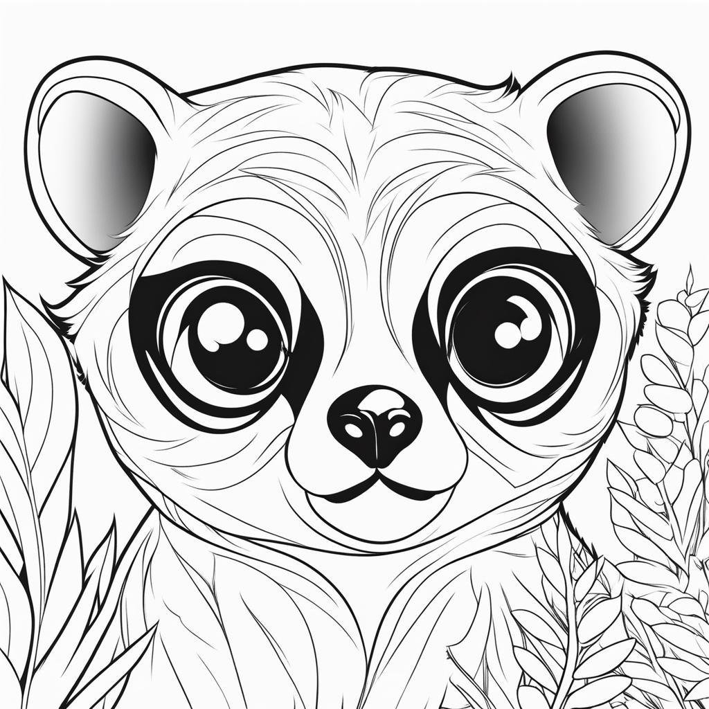 slow lorises cute animals coloring page 