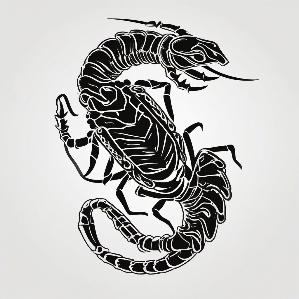 Scorpio Tattoo Symbol - Infuse symbolism into your ink with a Scorpio tattoo featuring the powerful symbol.  simple vector color tattoo,minimal,white background