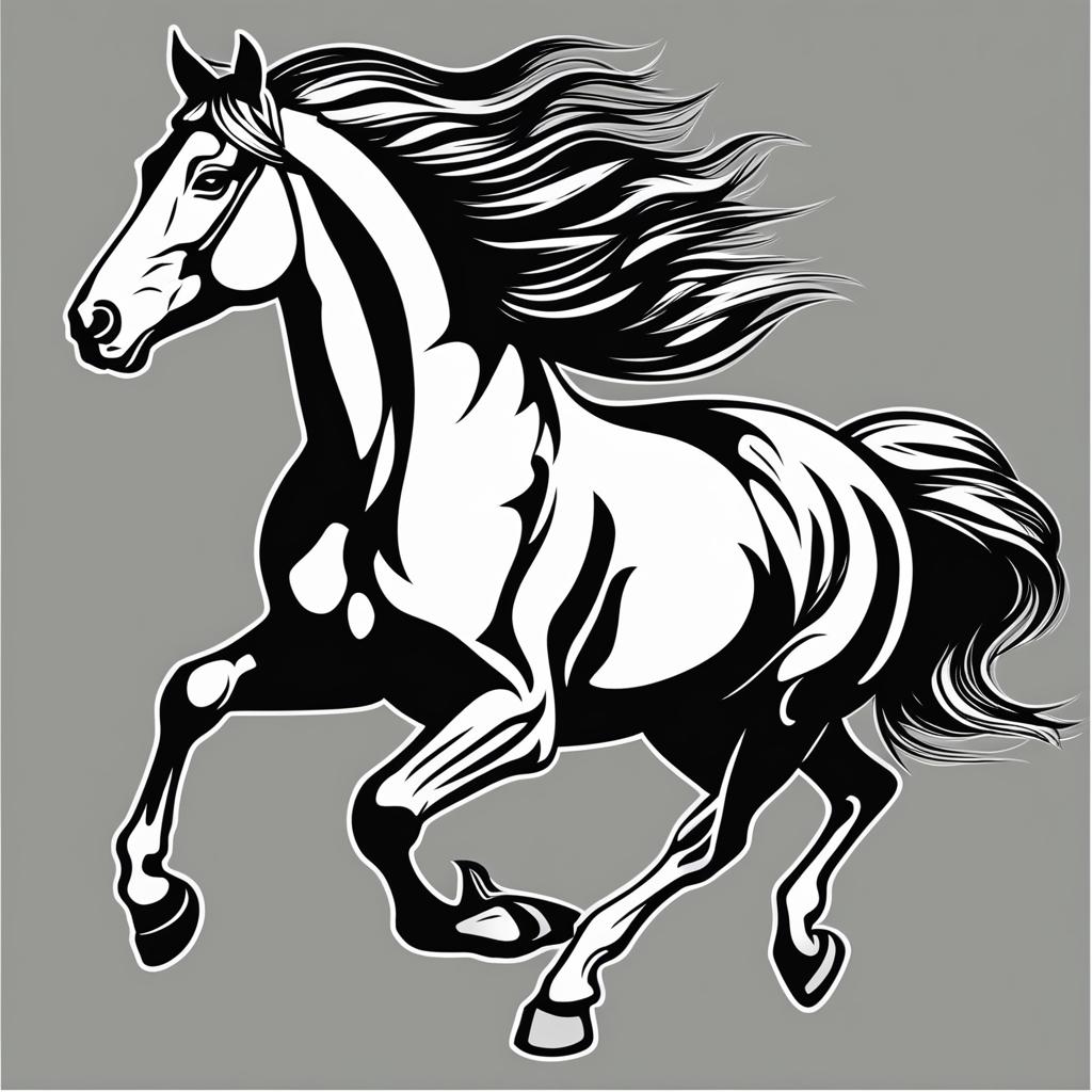 horse clipart - a graceful and galloping horse, a symbol of freedom. 