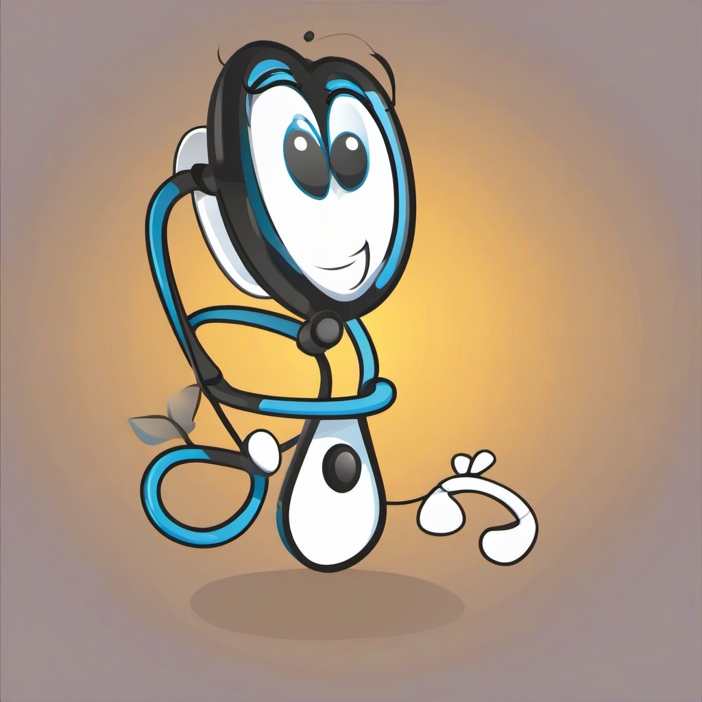 Stethoscope clipart - cartoon stethoscope with a smile  