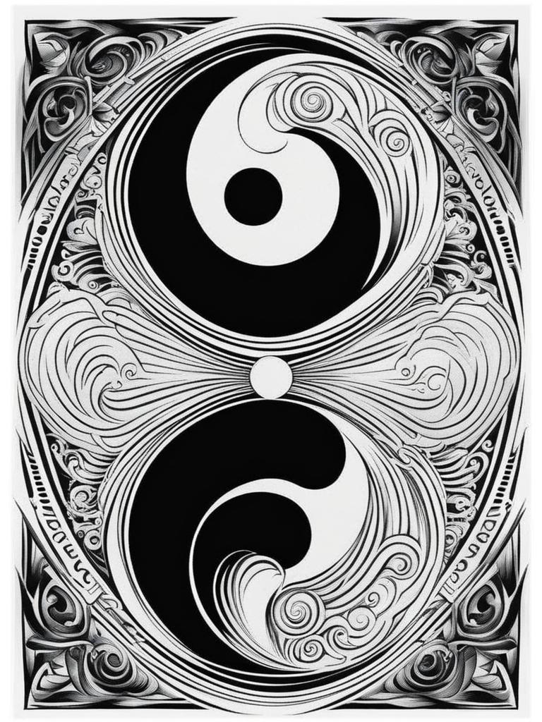 yin yang tattoo black and white design 