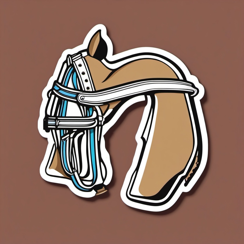 Horseback Riding Stirrup Sticker - Equestrian gear, ,vector color sticker art,minimal