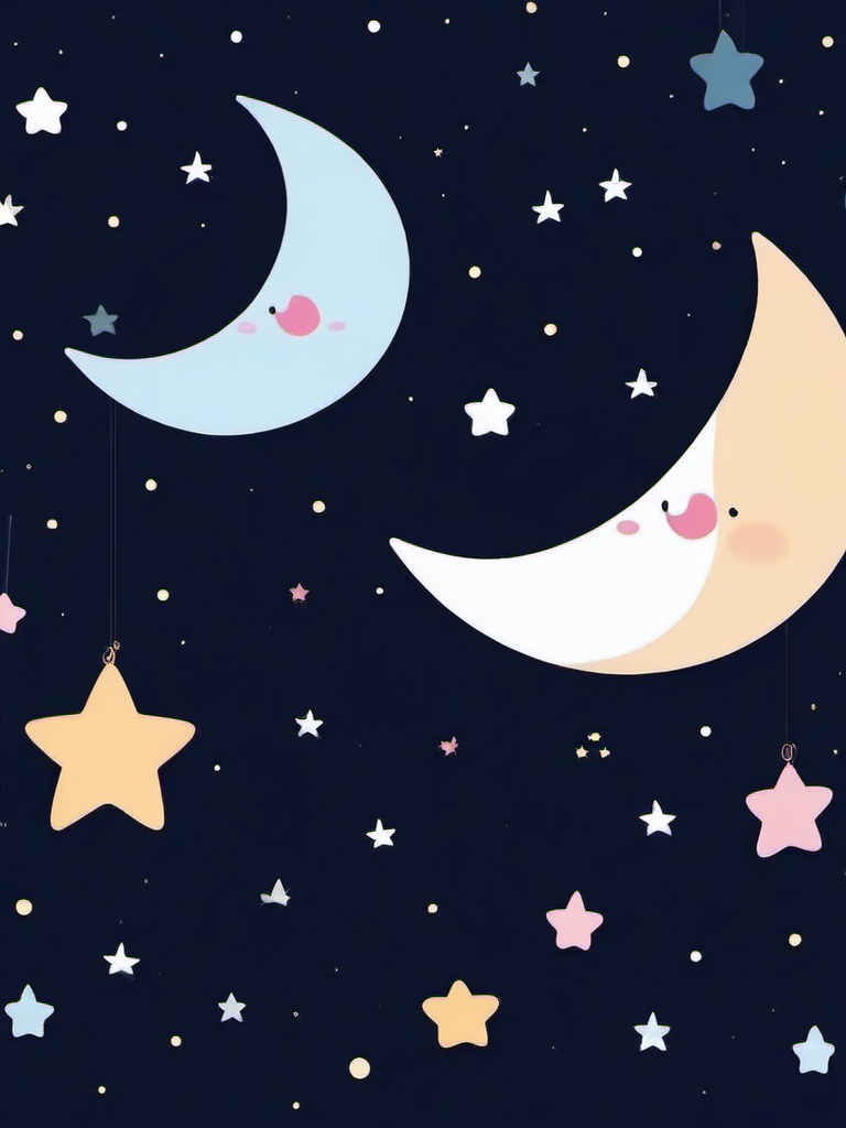 cute moon and stars wallpaper  ,mobile iphone background wallpaper