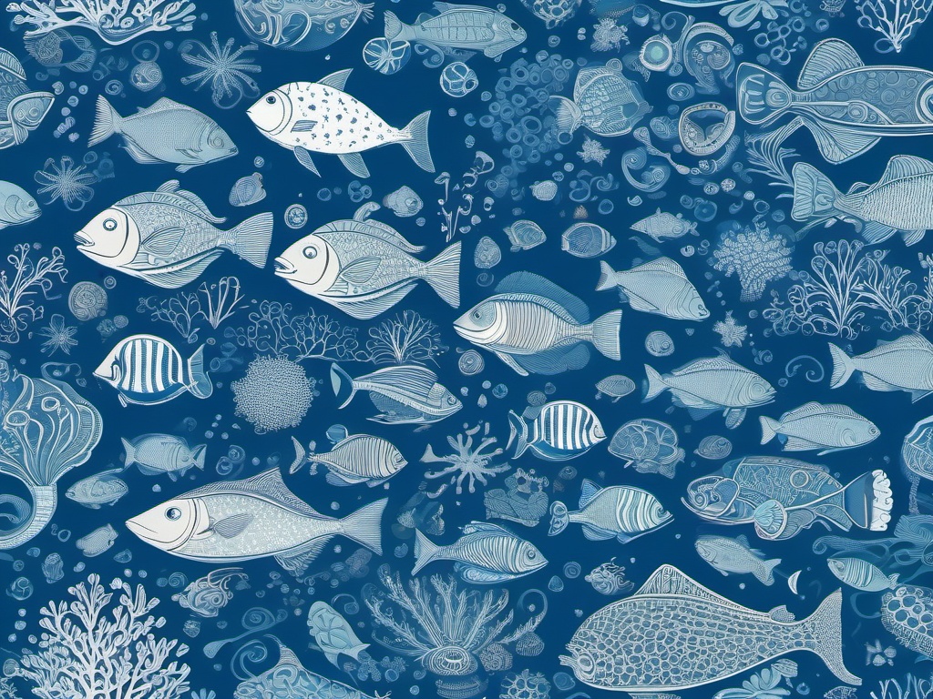 Underwater Adventure Blue Backgrounds intricate details, patterns, wallpaper photo