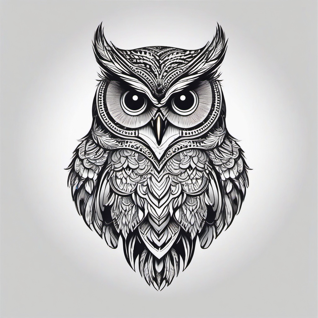 Awesome Owl Tattoos - Explore a gallery of awe-inspiring and awesome owl-themed tattoos.  simple color tattoo,vector style,white background