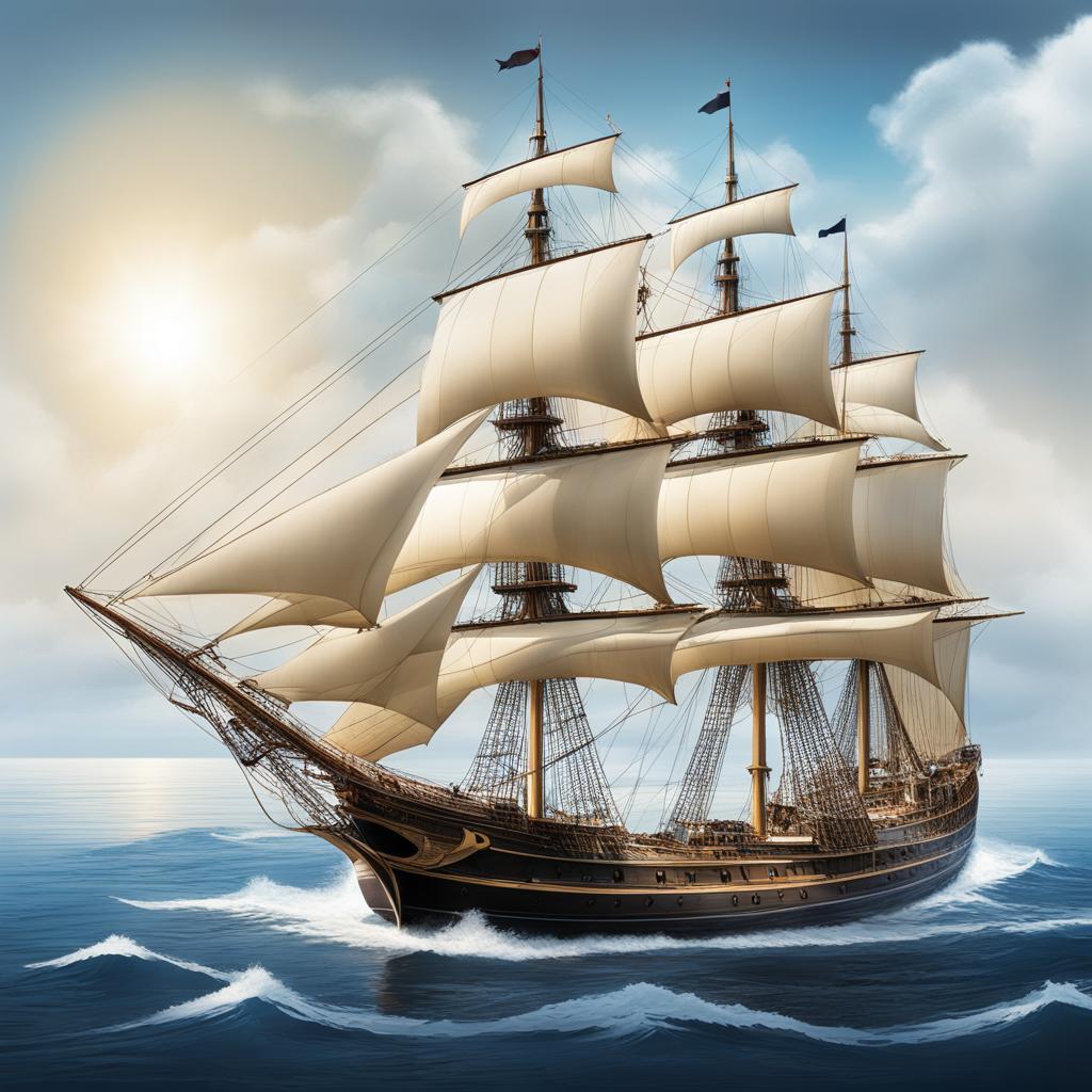 ship clipart - a majestic sailing ship gliding through the open sea 