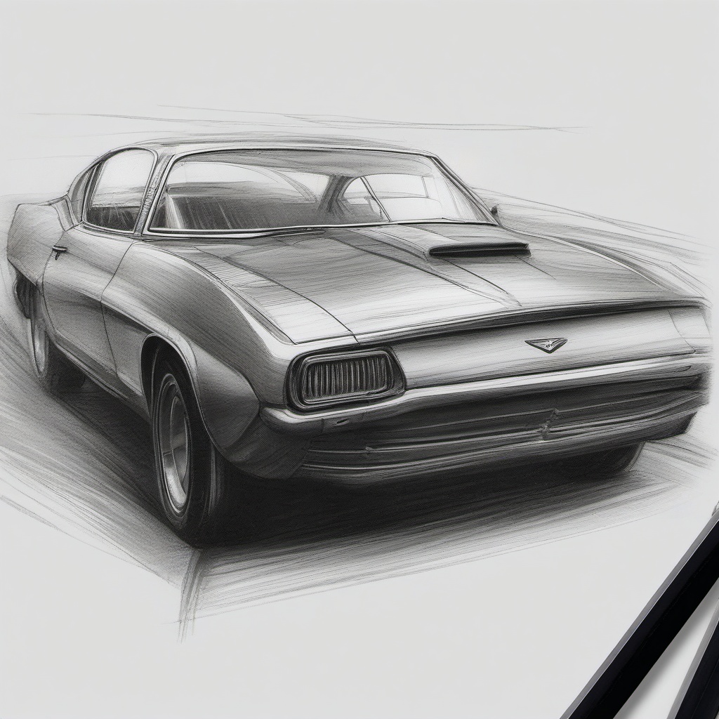 pencil sketch of car  minimal rough sketch scribbles,doodles,black and white