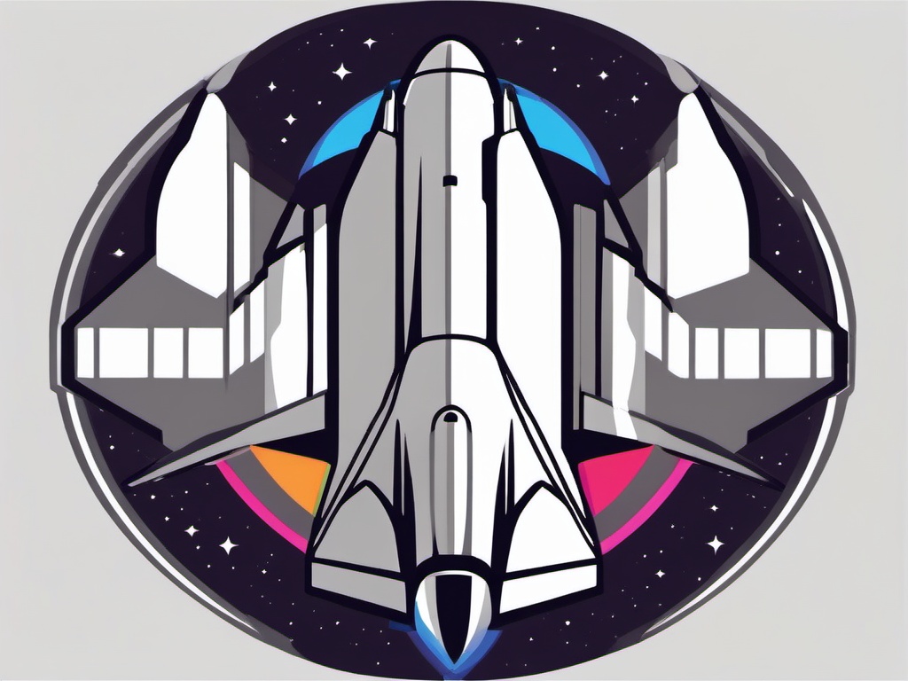 Space Shuttle Clipart - A futuristic space shuttle ready for an interstellar voyage.  color clipart, minimalist, vector art, 