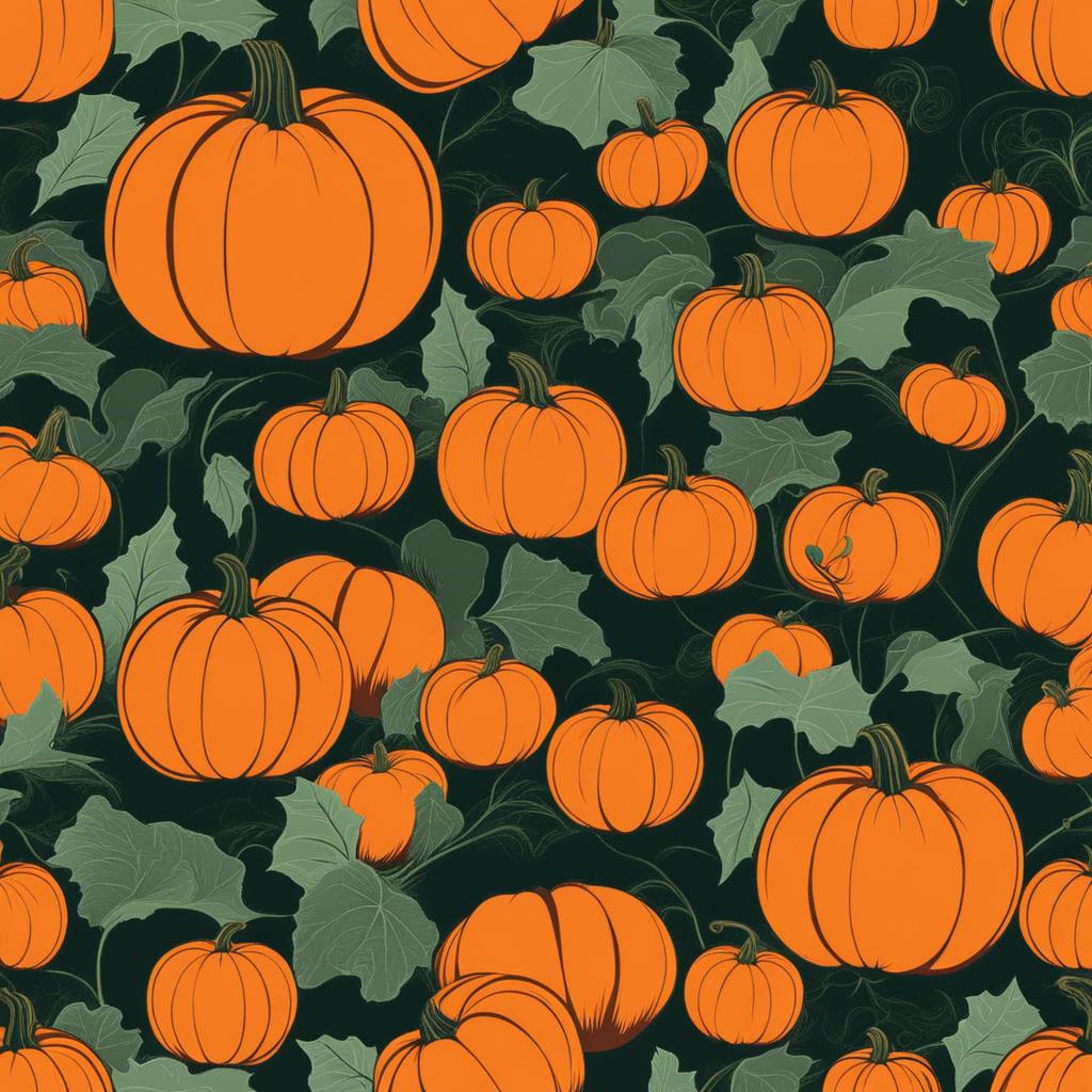 pumpkin clipart in a vibrant pumpkin patch - symbolizing the fall season. 