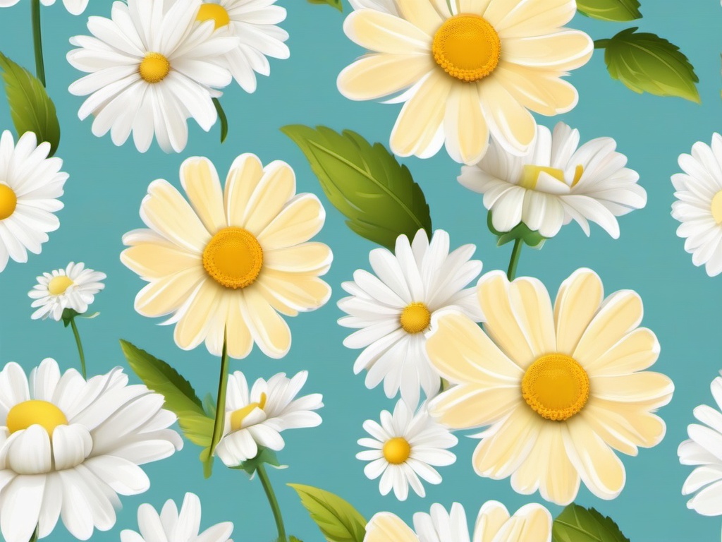 English Daisy Sticker - Convey innocence and simplicity with the charming and button-like blooms of English daisies, , sticker vector art, minimalist design