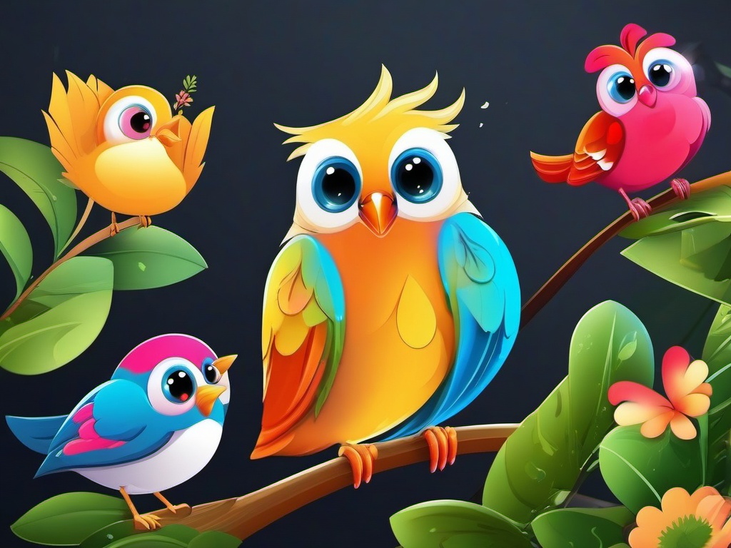 Cute Bird Wallpaper - Cheerful birds in cute styles  ,desktop background wallpaper