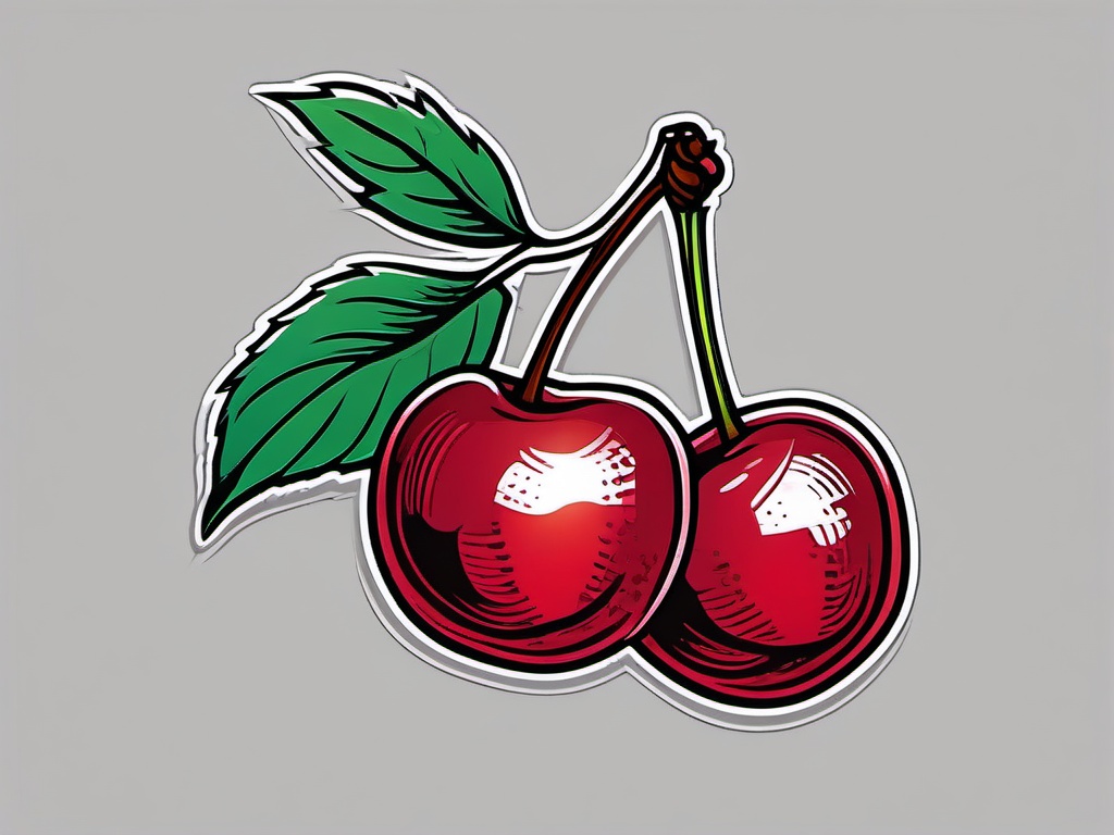 cherry outline tattoo  simple vector color tattoo