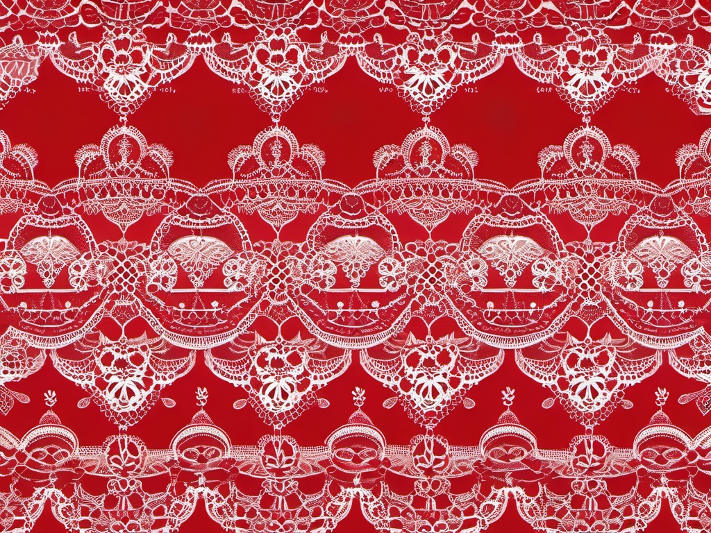 Red With White Background-Vibrant red with delicate white lace borders  background wallpaper