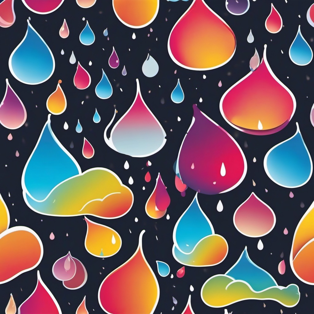 Raindrop Splash Sticker - Splash created by a falling raindrop, ,vector color sticker art,minimal