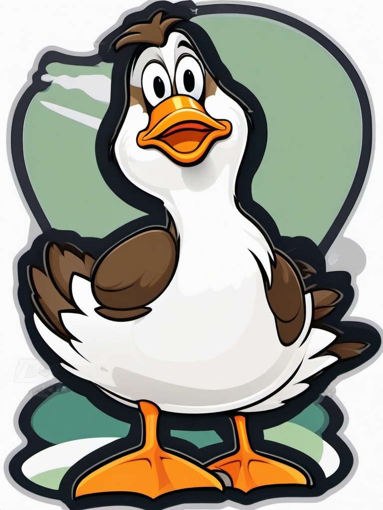 Goose cartoon - honking bird with a feisty attitude  cartoon sticker style