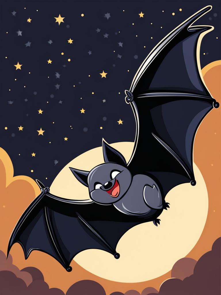 bat clipart - soaring through the night sky. 