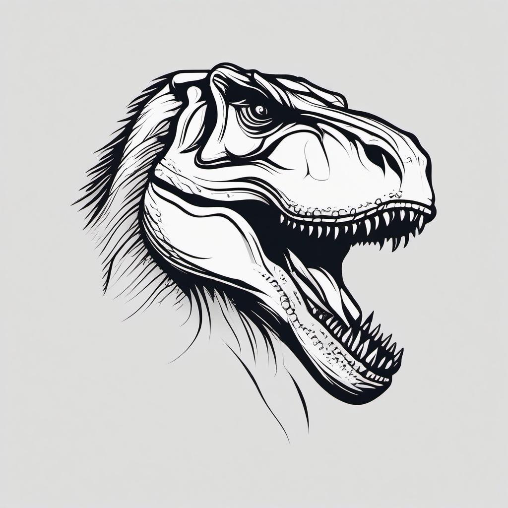 Minimalist T Rex Tattoo - Keep it simple and stylish with a minimalist T-Rex-themed tattoo.  simple vector color tattoo,minimal,white background