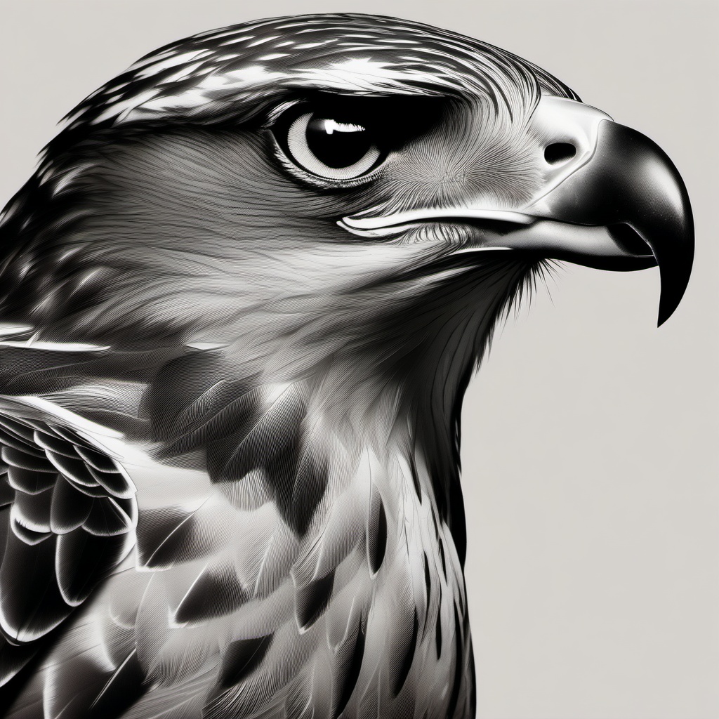 Hawk Tattoo - Hawk with keen eyes searching for prey in the wilderness 