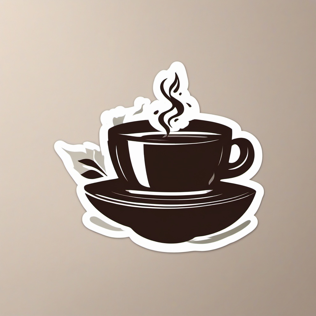 Coffee Cup Sticker - Energize your day with a steaming cup of rich and aromatic coffee, , sticker vector art, minimalist design