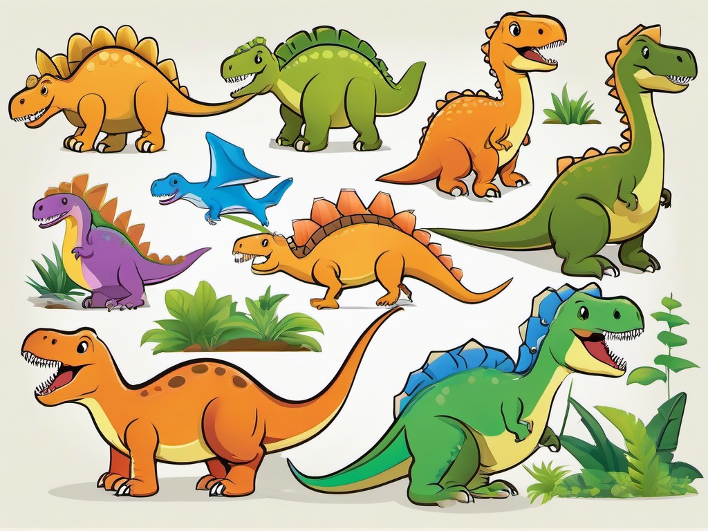 Royalty Free Dinosaur Clipart,Dinosaur in various scenes  vector clipart