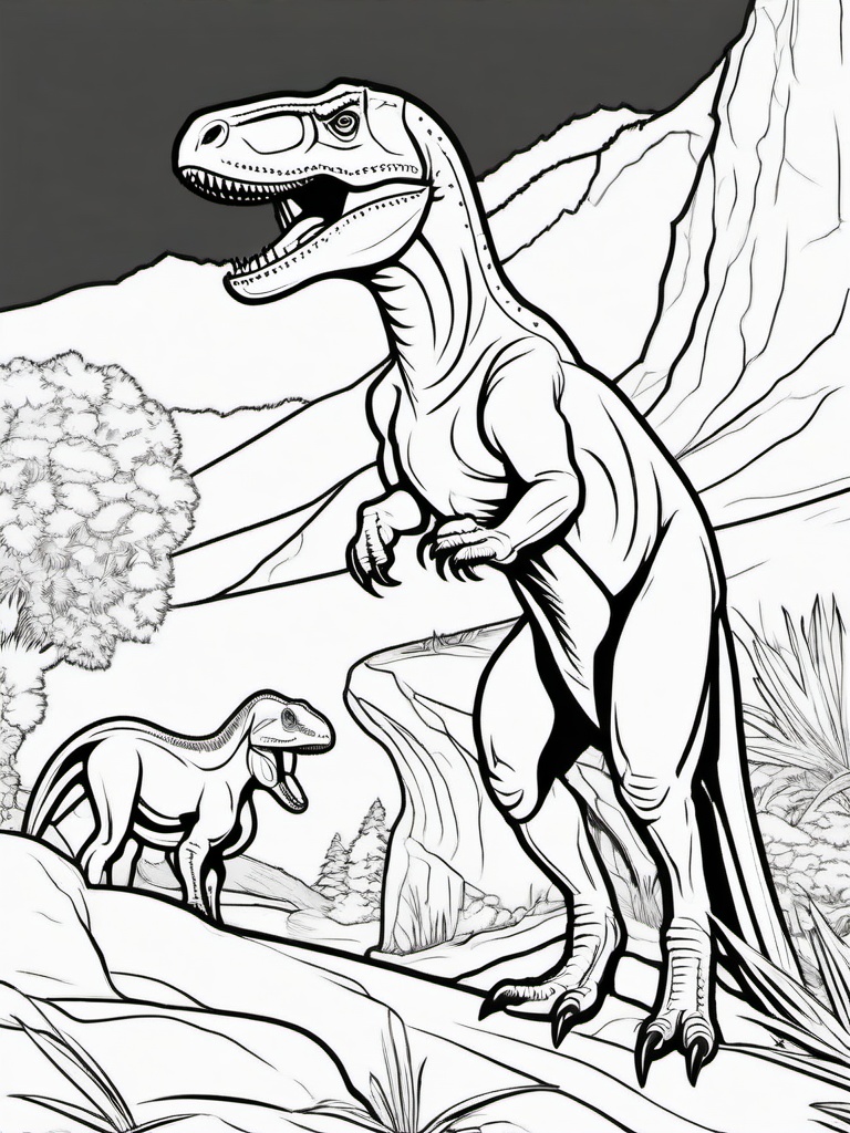 Albertosaurus Coloring Pages - Tyrannosaur Family Member  black outline printable coloring page