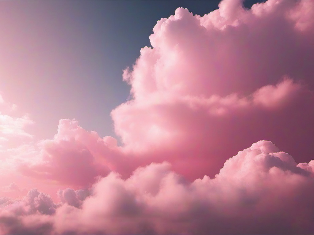 Wallpaper Clouds Pink-Pale pink with fluffy clouds, creating a peaceful, serene effect  background wallpaper