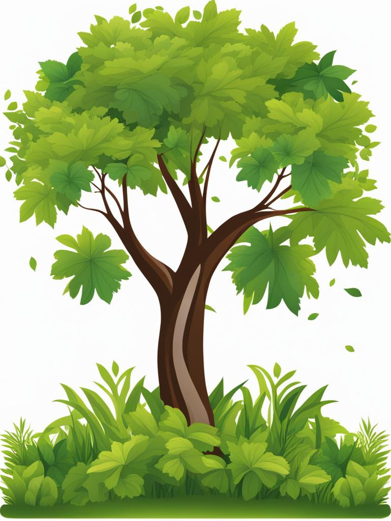 tree clipart - standing tall with lush green leaves. 