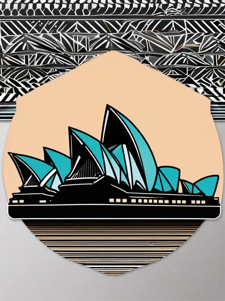 Sydney Opera House sticker- Architectural wonder on the harbor, , sticker vector art, minimalist design