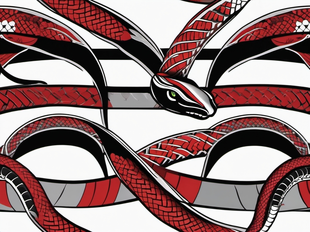 Anbu snake tattoo. Serpent of covert missions.  color tattoo minimalist white background