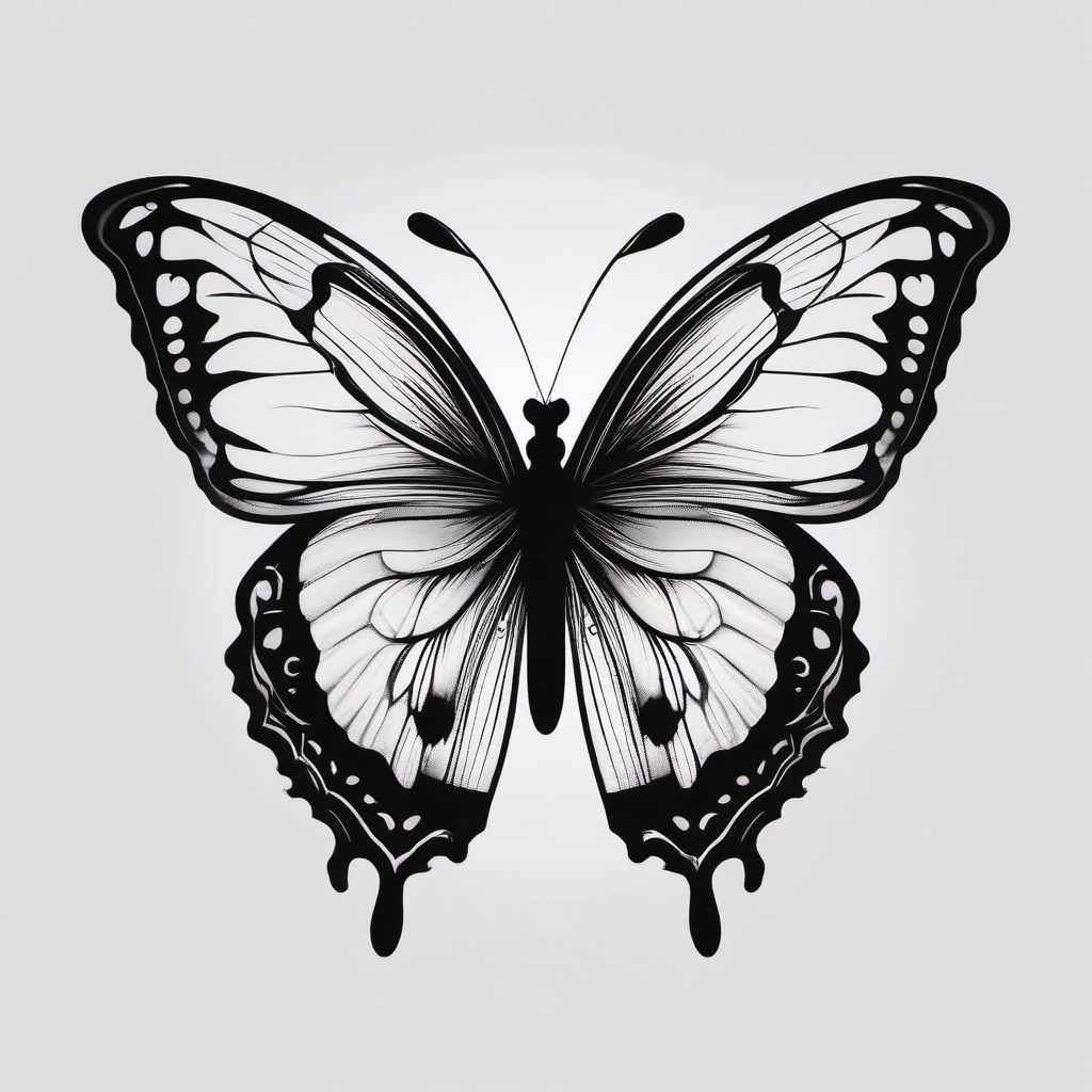 minimal butterfly tattoo design  