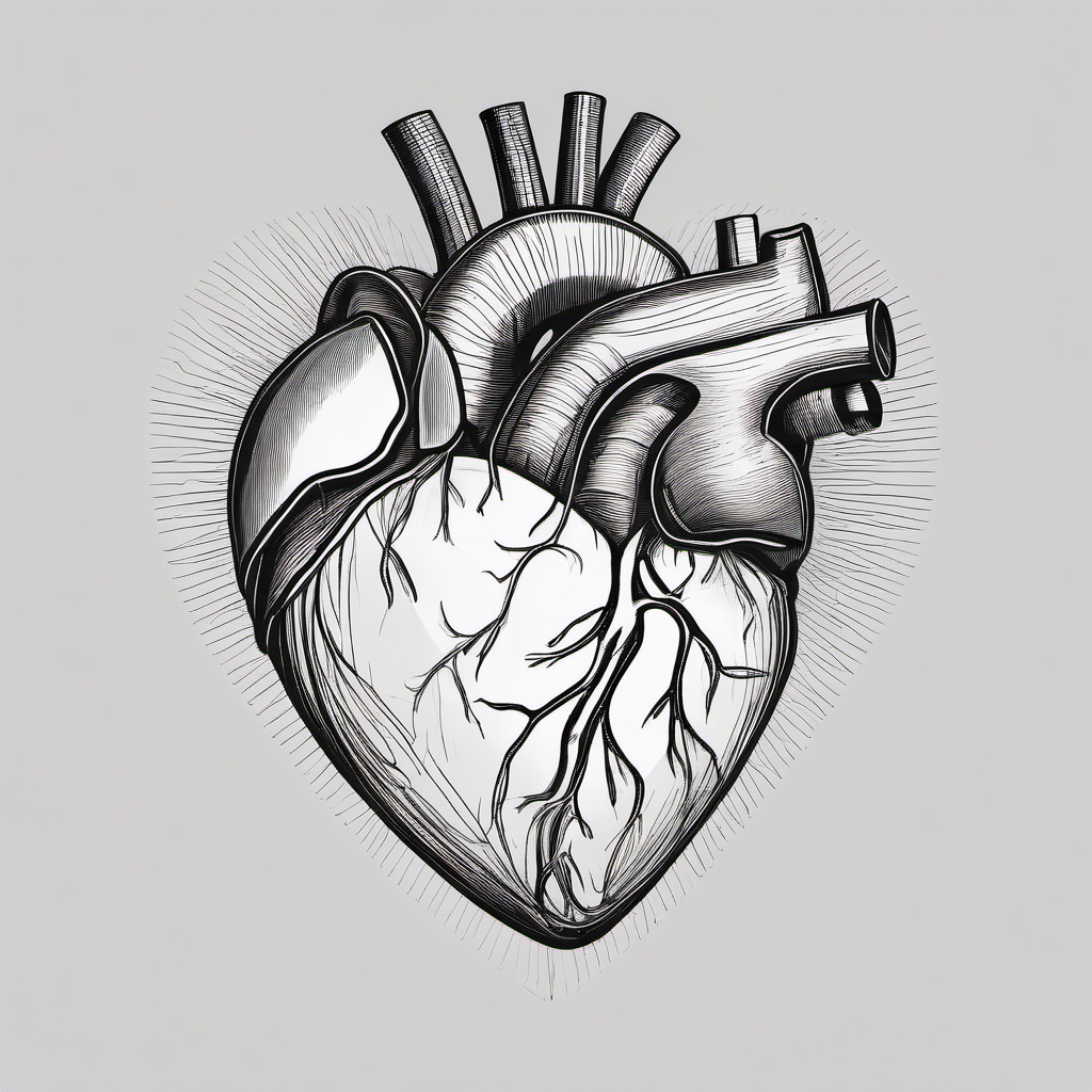 simple drawing of human heart  minimal rough sketch scribbles,doodles,black and white