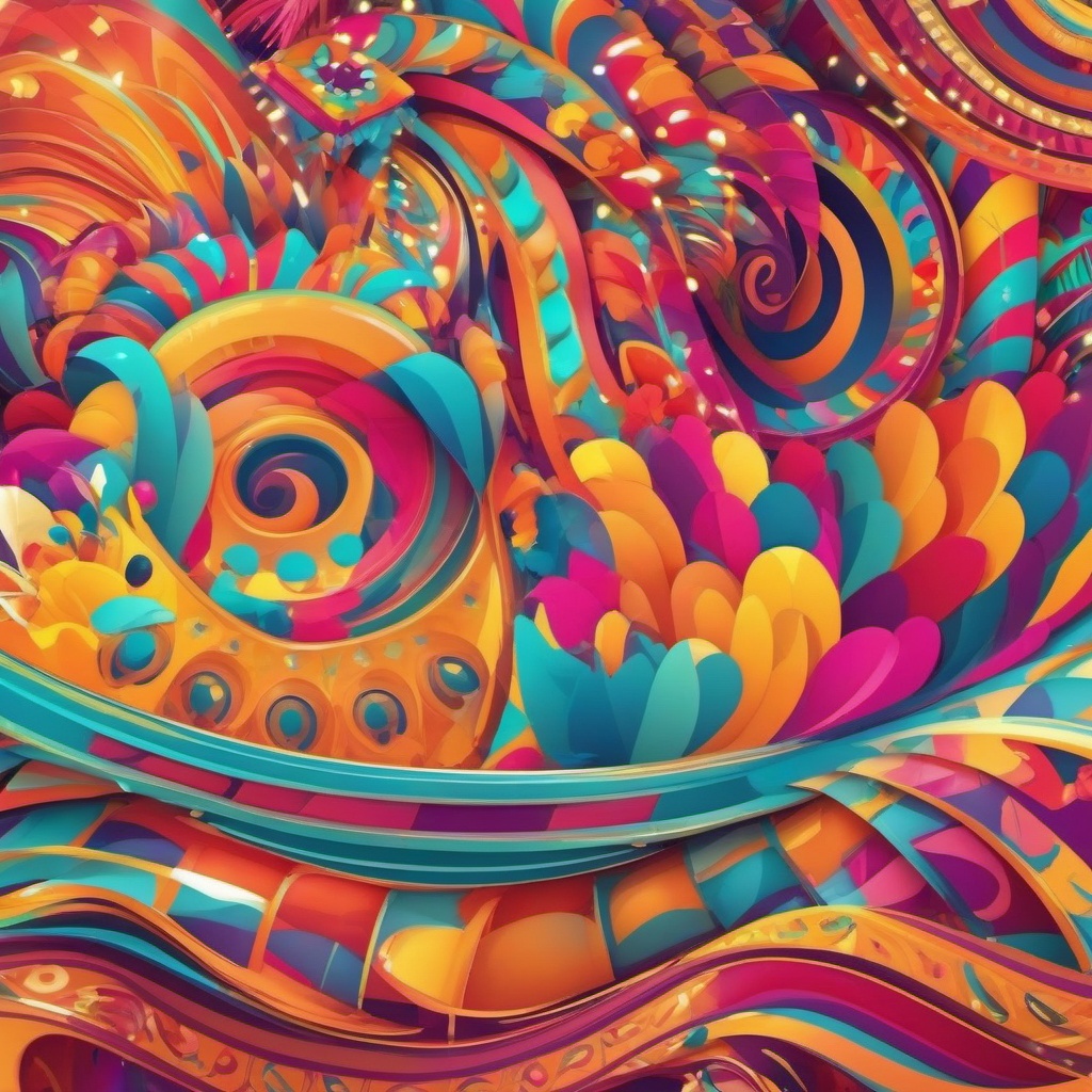 Fun Background - Vibrant Carnival Fun with Colorful Rides and Games wallpaper, abstract art style, patterns, intricate