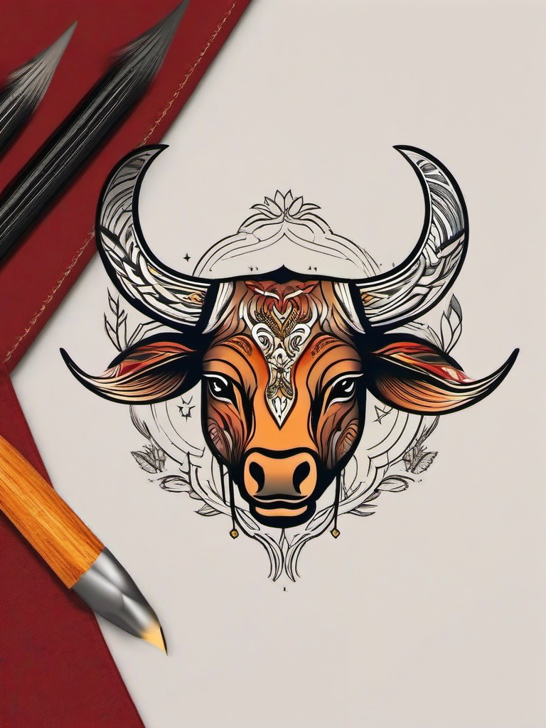 taurus and virgo tattoo  simple vector color tattoo