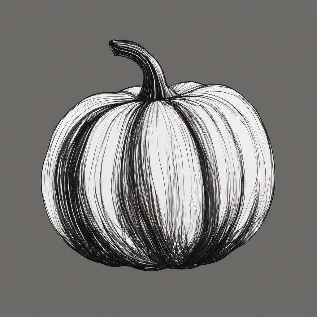 a drawing of a pumpkin  minimal rough scribbles,doodles,black and white