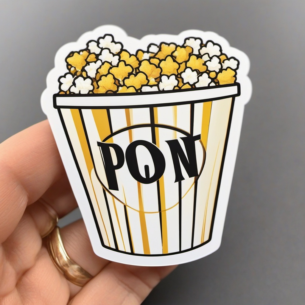 Popcorn Bucket Sticker - Enjoy the classic movie snack of buttery and perfectly popped popcorn, , sticker vector art, minimalist design