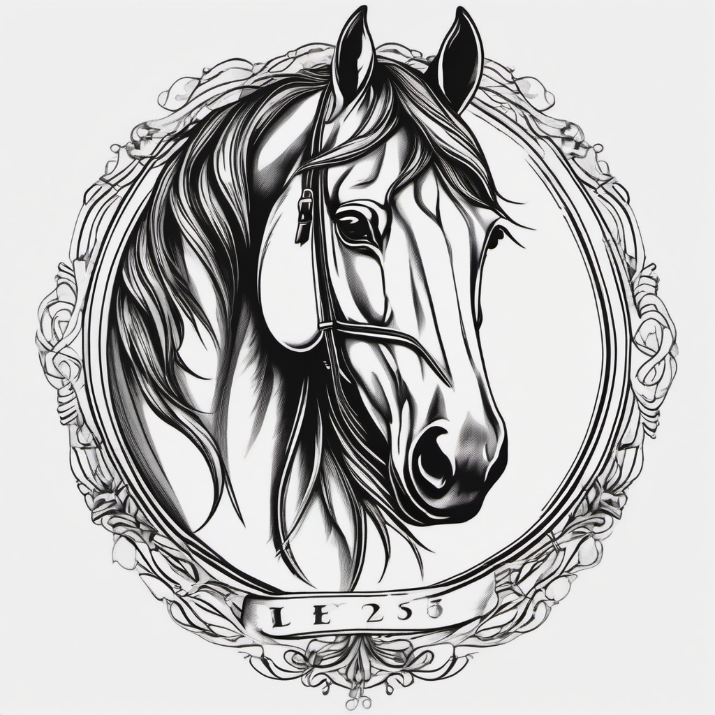 Easy Horse Tattoo - Opt for simplicity and charm with an easy horse tattoo, featuring designs that capture the essence of horses in a clean and straightforward manner.  simple tattoo,minimalist,white background