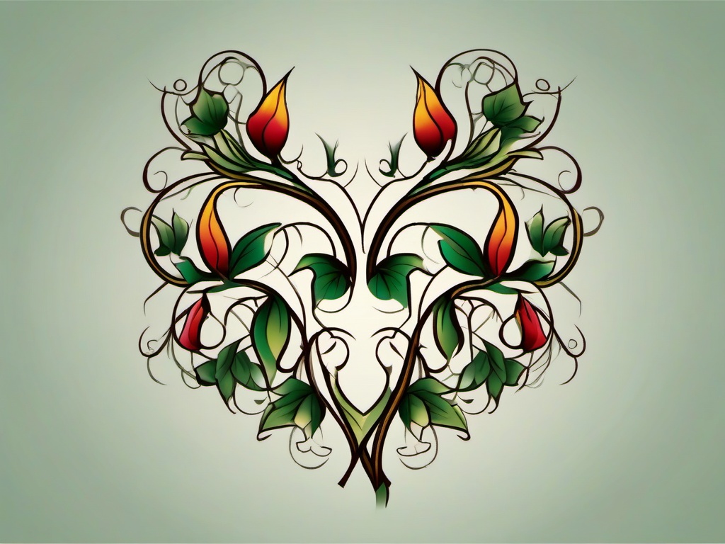 traditional vine tattoo  simple vector color tattoo