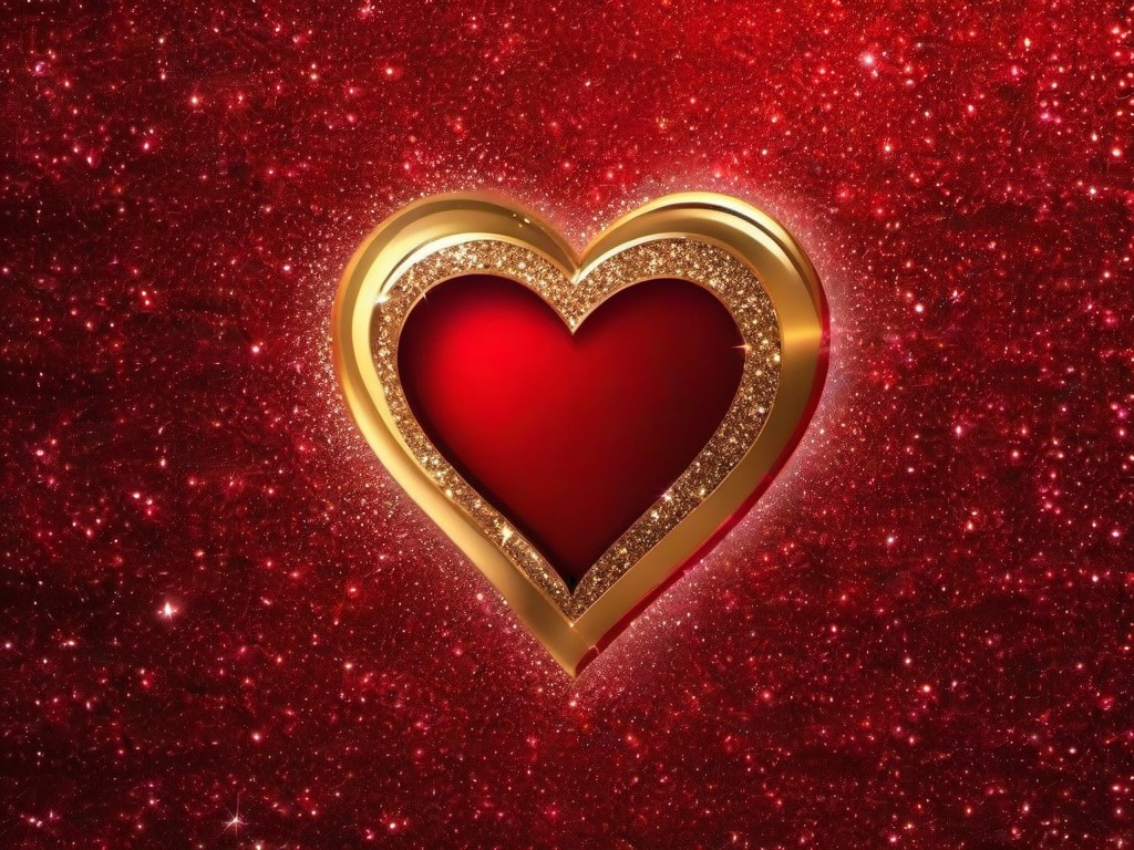 Glitter Red Heart Wallpaper  