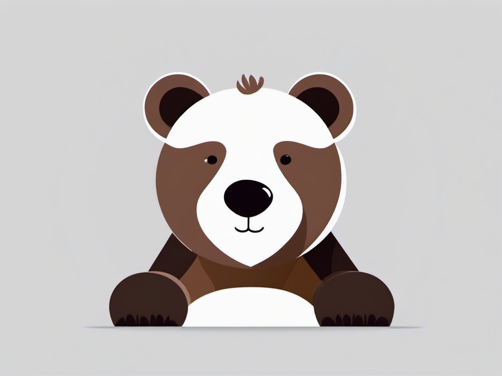 Bear cartoon  minimal, white background