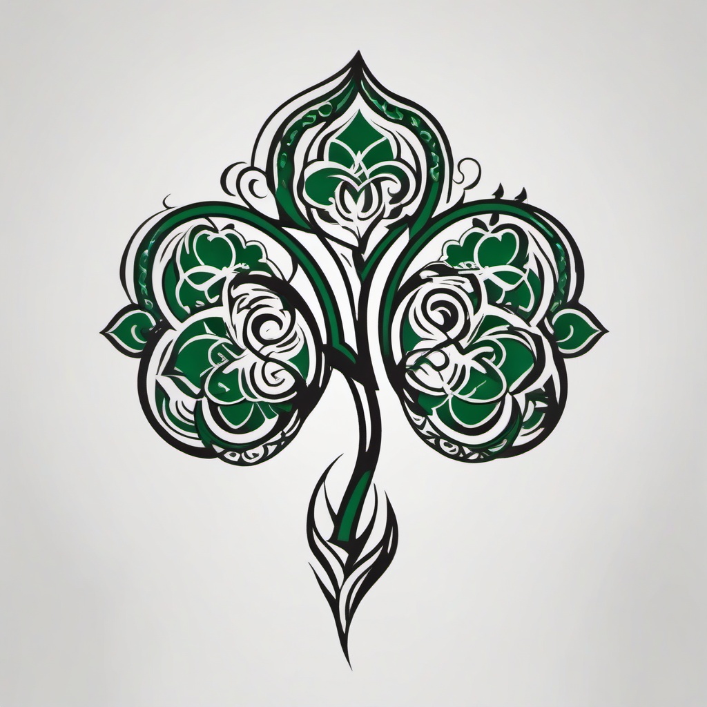 irish tattoo small  simple color tattoo,minimal,white background