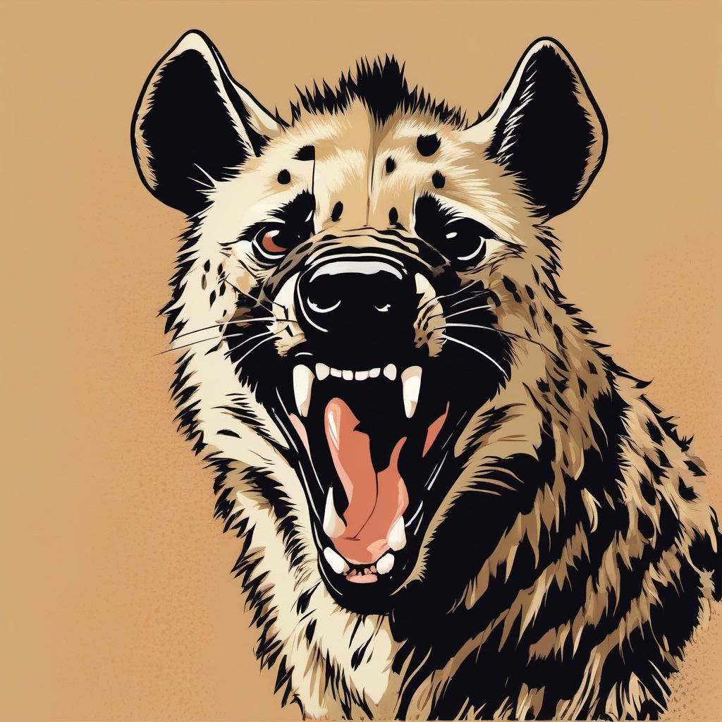 Hyena clipart - Scavenging predator with a distinctive laugh, ,vector color clipart,minimal