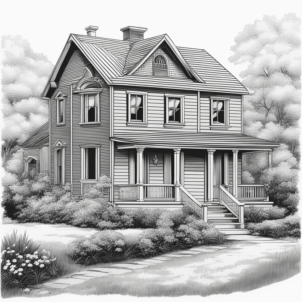 house clip art black and white 