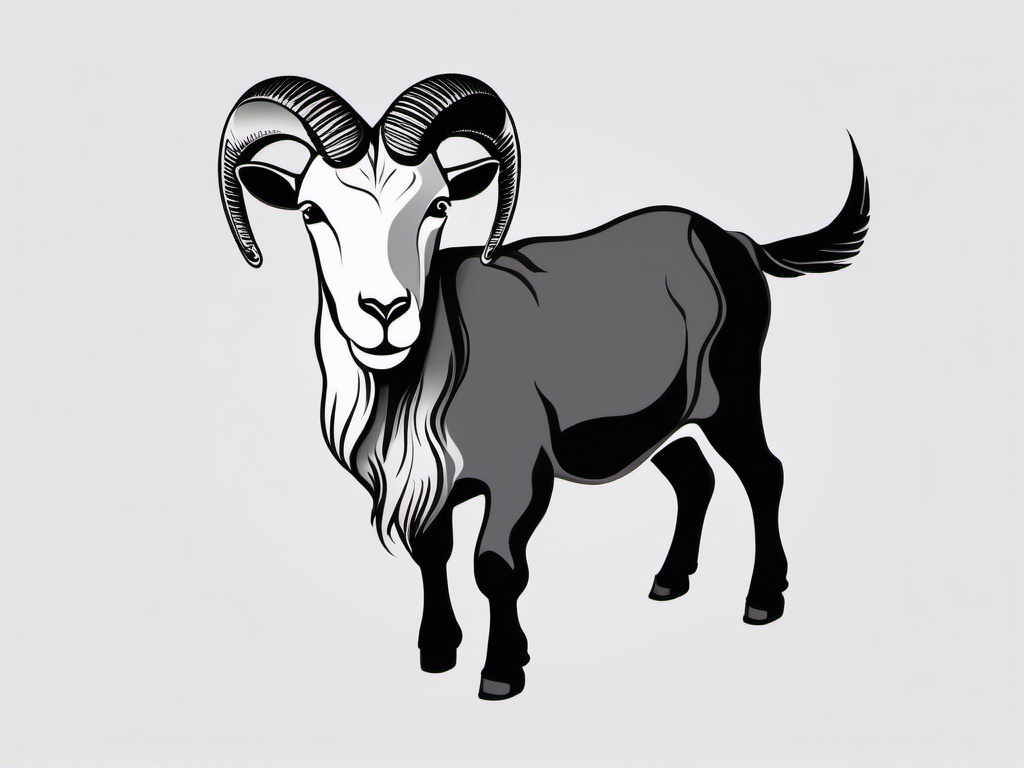 Goat Leg Tattoo - A tattoo featuring the leg or lower body of a goat.  simple color tattoo design,white background