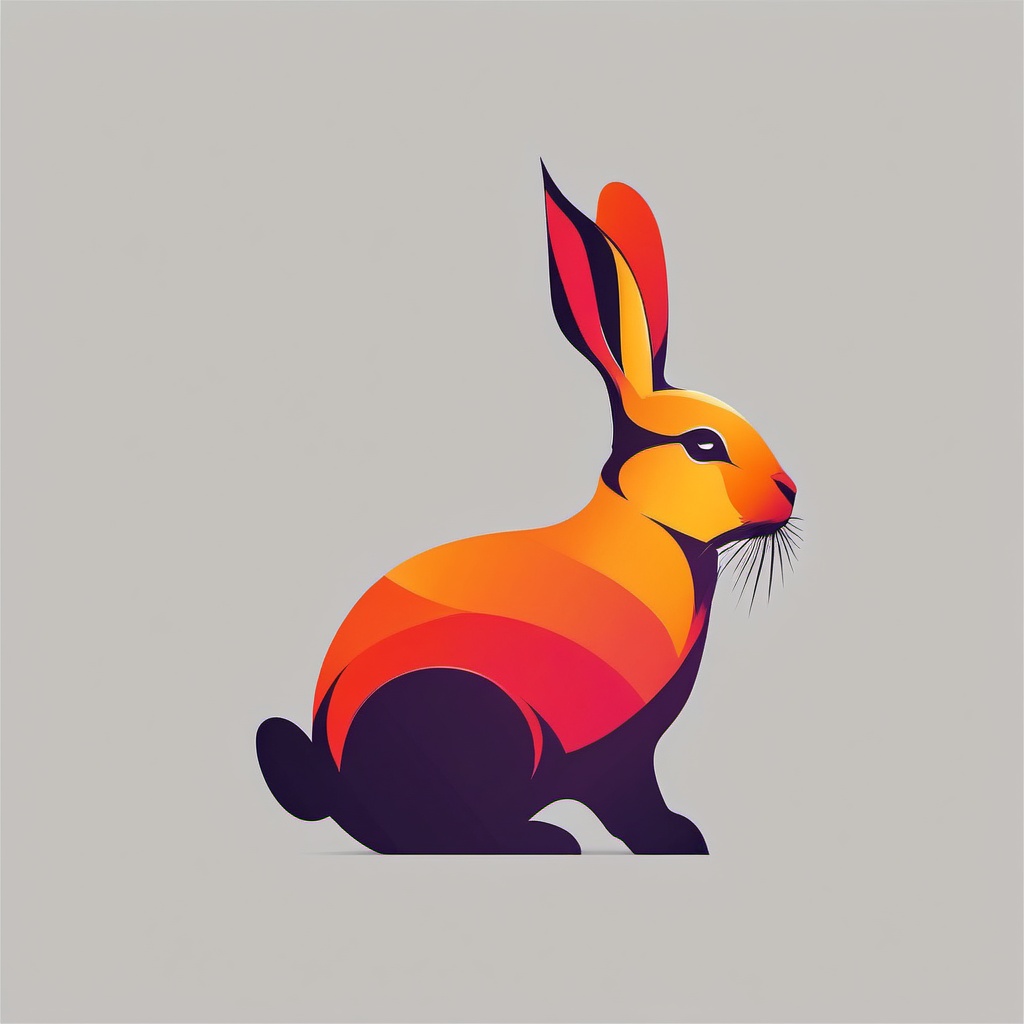 vector rabbit logo color design minimalist