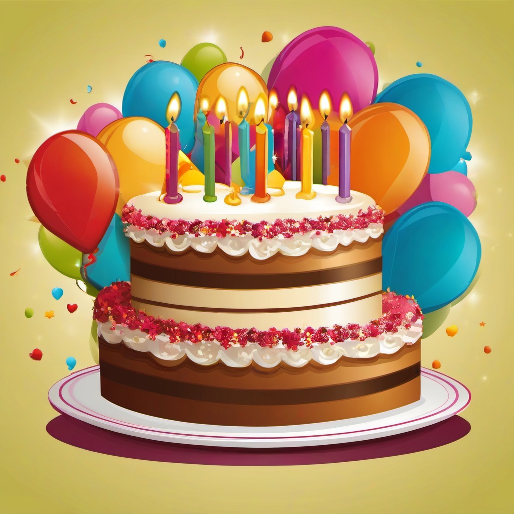 Birthday Cake clipart - birthday cake on a festive table  